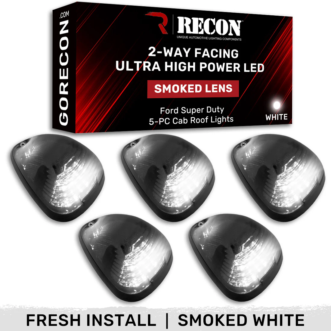 Ford 99-16 Super Duty 5-Pc Cab Roof Lights 2-Way Front & Rear Facing Ultra High-Power LED (ATTN: For Models That DID NOT Come With Factory Cab Lights) - Multiple Options - Image 15