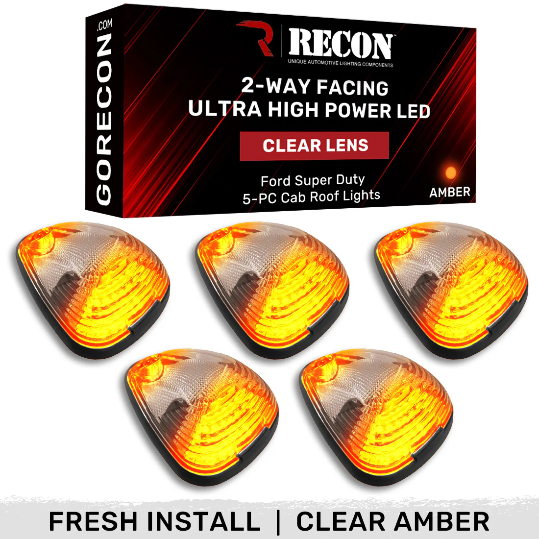 Ford 99-16 Super Duty 5-Pc Cab Roof Lights 2-Way Front & Rear Facing Ultra High-Power LED (ATTN: For Models That DID NOT Come With Factory Cab Lights) - Multiple Options - Image 30