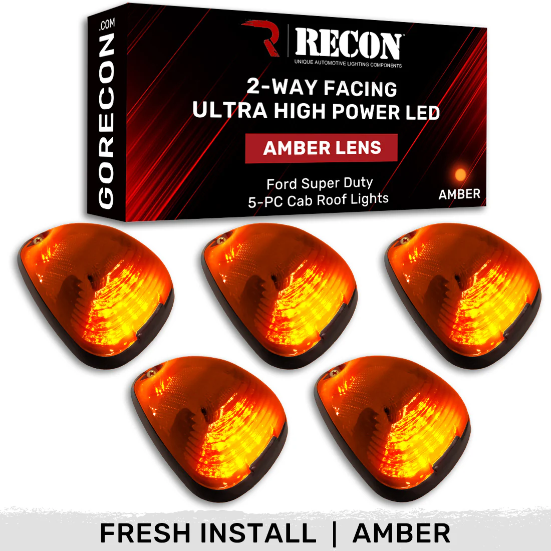 Ford 99-16 Super Duty 5-Pc Cab Roof Lights 2-Way Front & Rear Facing Ultra High-Power LED (ATTN: For Models That DID NOT Come With Factory Cab Lights) - Multiple Options - Image 56