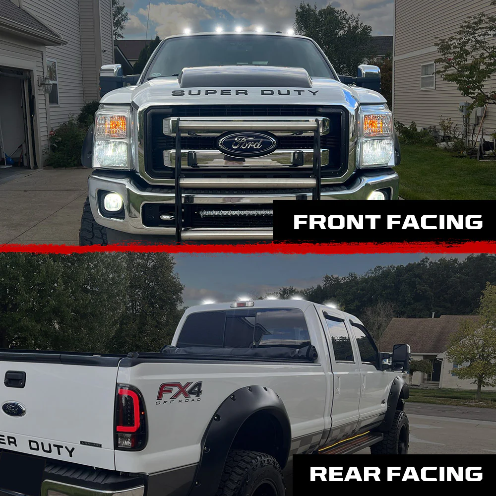 Ford Super Duty 99-16 Single 1-Piece Cab Roof Light 2-Way Front & Rear Facing Ultra High-Power LEDs (ATTN: For Models That DID NOT Come With Factory Cab Lights) - Multiple Options - Image 9