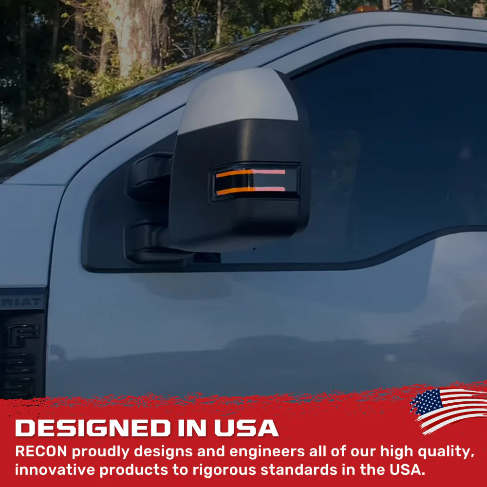 Ford 17-25 Super Duty Amber DRL LED Side Mirror Lenses - Smoked Lens - Image 7