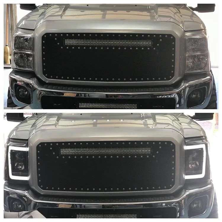 Ford Super Duty 11-16 Projector Headlights OLED Halos, DRL - Multiple Styles - Image 6