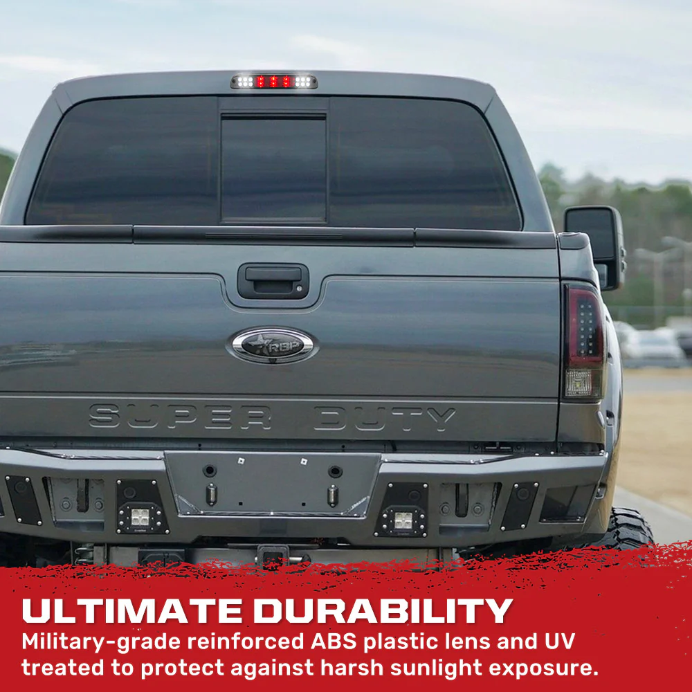 Ford Super Duty 99-16 F250 F350 F450 F550 Ultra Bright LED 3rd Brake Light Kit - Smoked Lens - Image 5