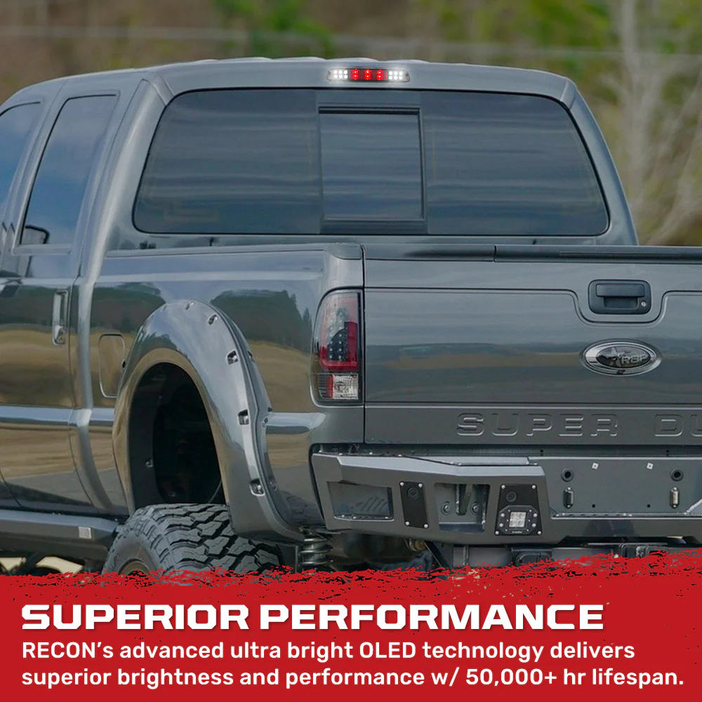 Ford Super Duty 99-16 F250 F350 F450 F550 Ultra Bright LED 3rd Brake Light Kit - Smoked Lens - Image 8
