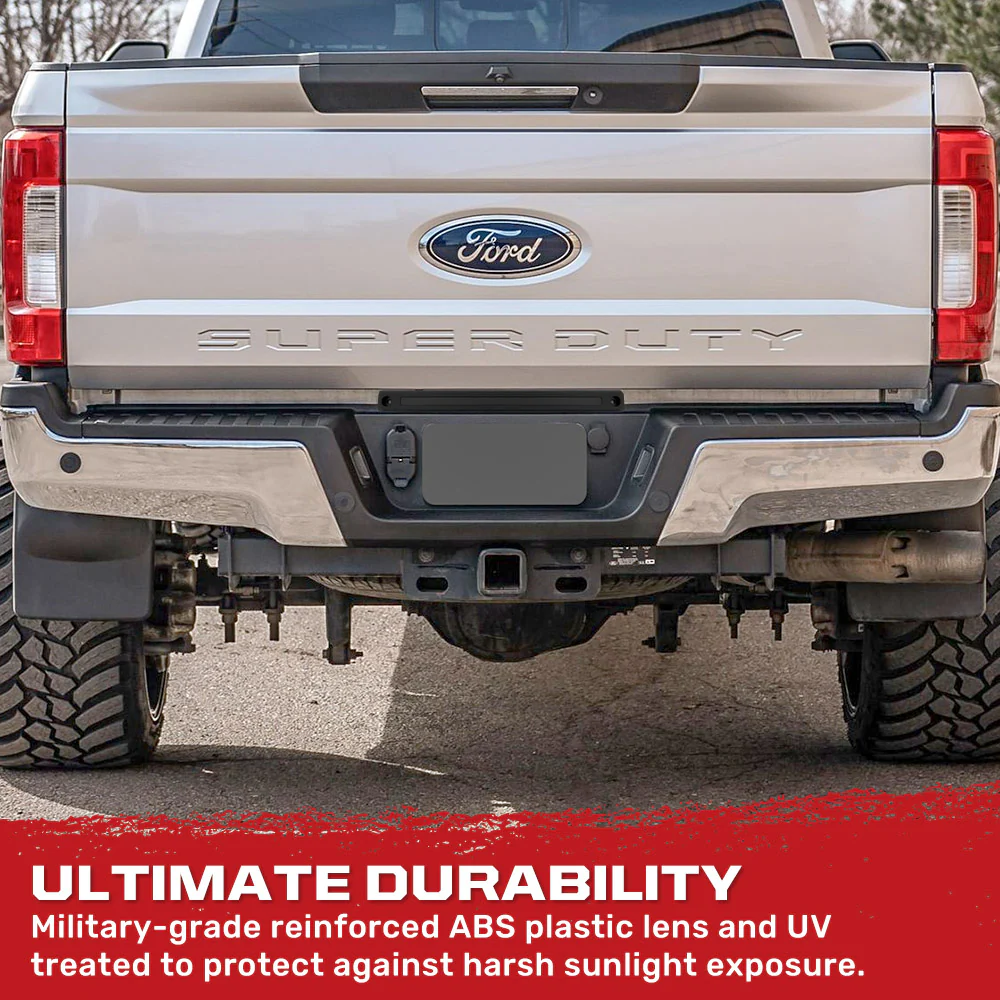 Ford 17-25 Super Duty Mini LED Tailgate Light Bar w/ Smooth OLED Red Running Lights & White LED Reverse Lights - Plug-N-Play for 17-24 Super Duty Dually - Smoked - Image 7