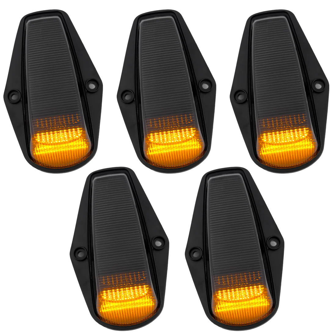 Ford Super Duty 88-98 & Ford F-150 84-96 5pc Cab Light Set LED Smoked Lens with Amber LEDs - Image 2