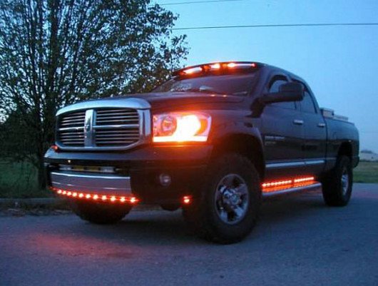 Front Lower Air Dam Light Kit w/ Clear Lens & Chrome Bezel LED Amber - Image 3