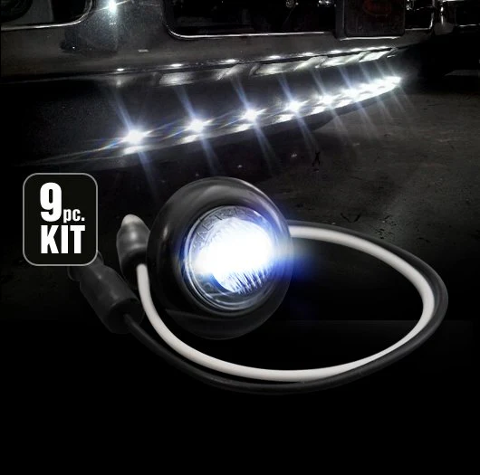 Front Lower Air Dam Light Kit w/ Clear Lens & Chrome Bezel LED White - Image 2