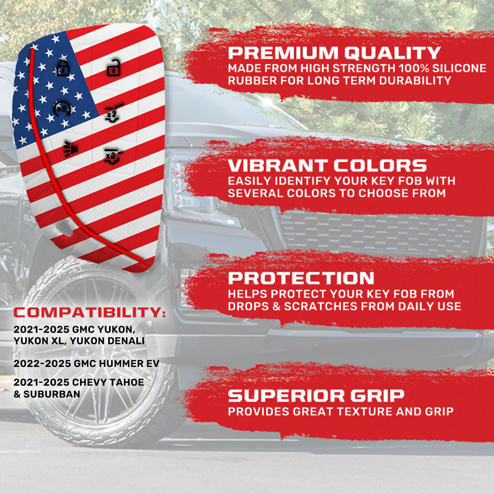 GMC 21-25 Yukon, XL, Denali & 22-25 Hummer EV & Chevy 21-25 Tahoe/Suburban 100% Silicone Rubber Key Fob Cover Premium Quality - Multiple Colors - Image 47