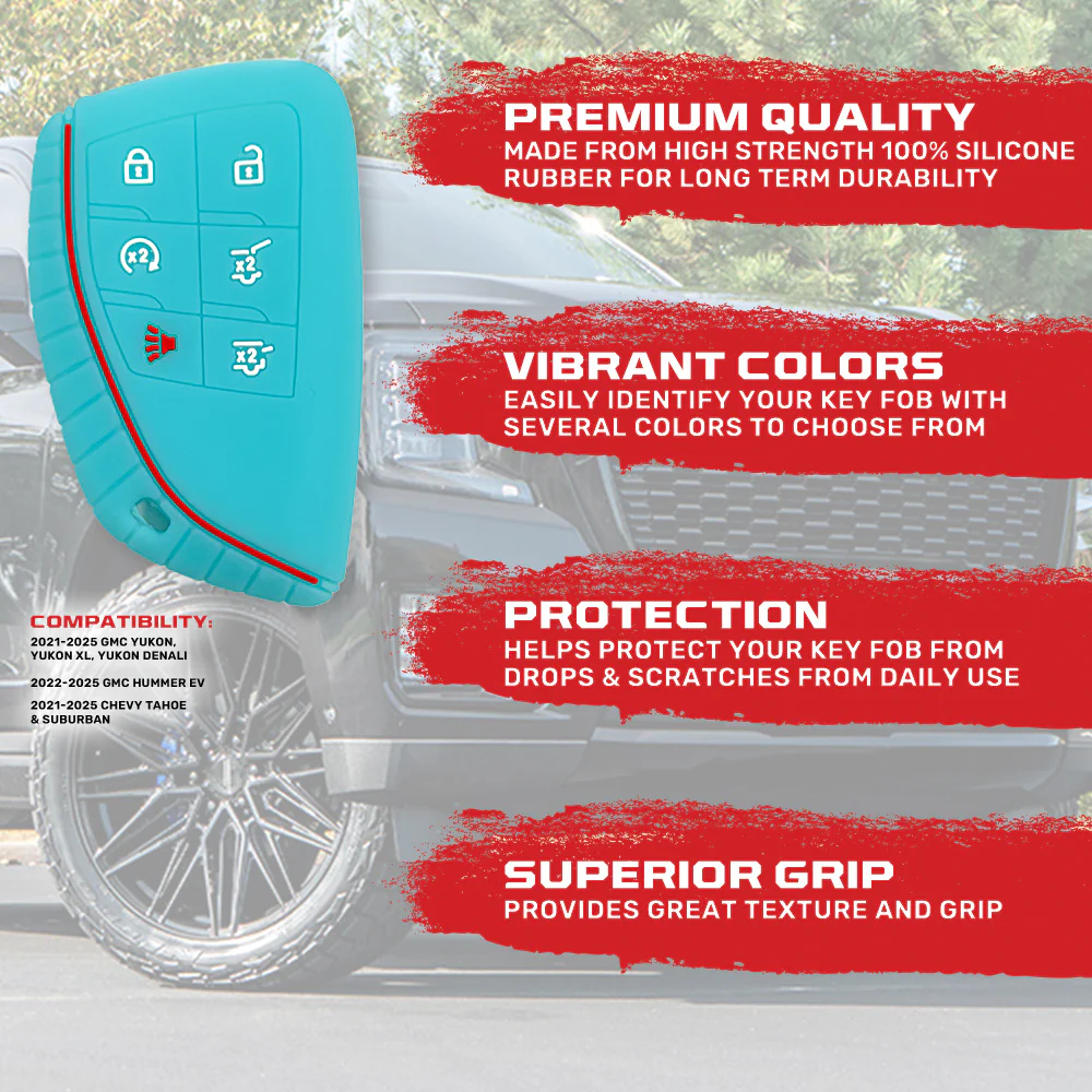 GMC 21-25 Yukon, XL, Denali & 22-25 Hummer EV & Chevy 21-25 Tahoe/Suburban 100% Silicone Rubber Key Fob Cover Premium Quality - Multiple Colors - Image 68
