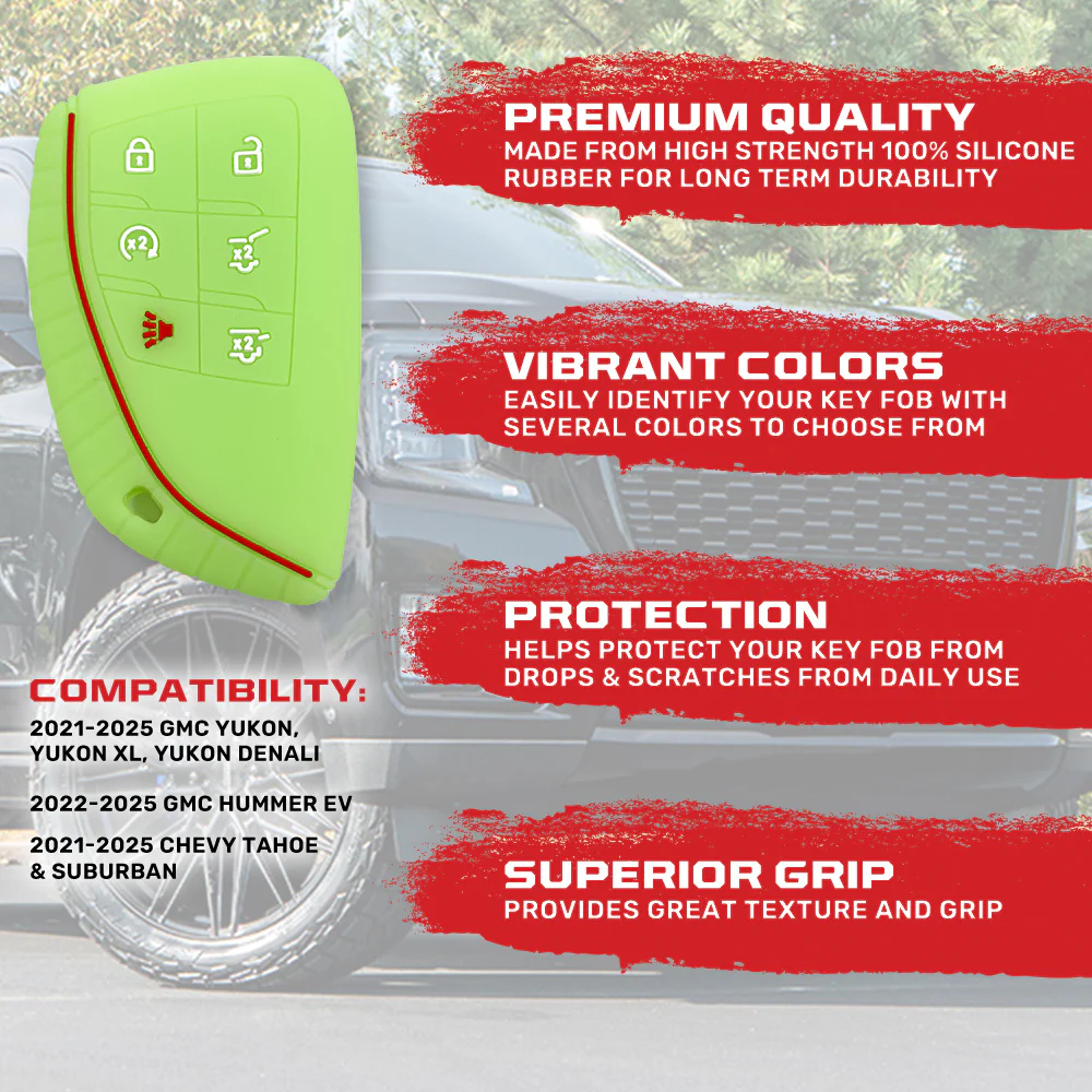 GMC 21-25 Yukon, XL, Denali & 22-25 Hummer EV & Chevy 21-25 Tahoe/Suburban 100% Silicone Rubber Key Fob Cover Premium Quality - Multiple Colors - Image 73