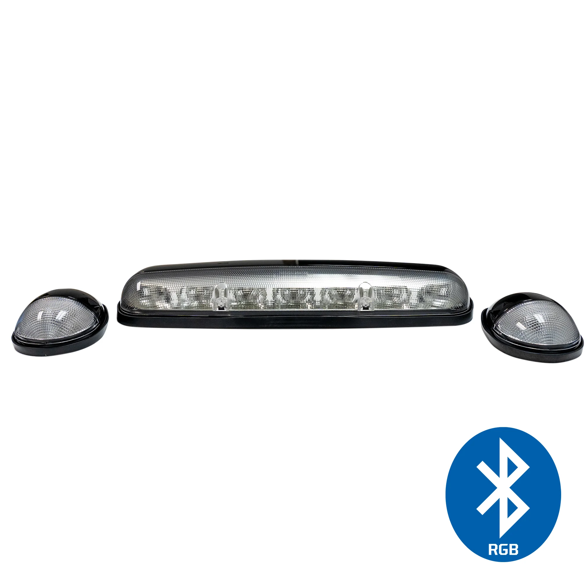 GMC & Chevy 02-07 (1st GEN Classic Body Style) Heavy-Duty (3-Piece Set) Clear Cab Roof Light Lens with RGB (Multi-Colored) High-Power LED's