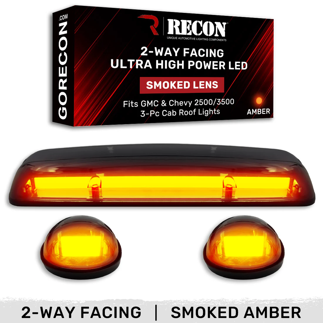 GMC & Chevy 02-07 Heavy Duty 3-PC Cab Roof Light Kit 2-Way Front & Rear Facing Ultra High Power OLEDs - Multiple Options - Image 3
