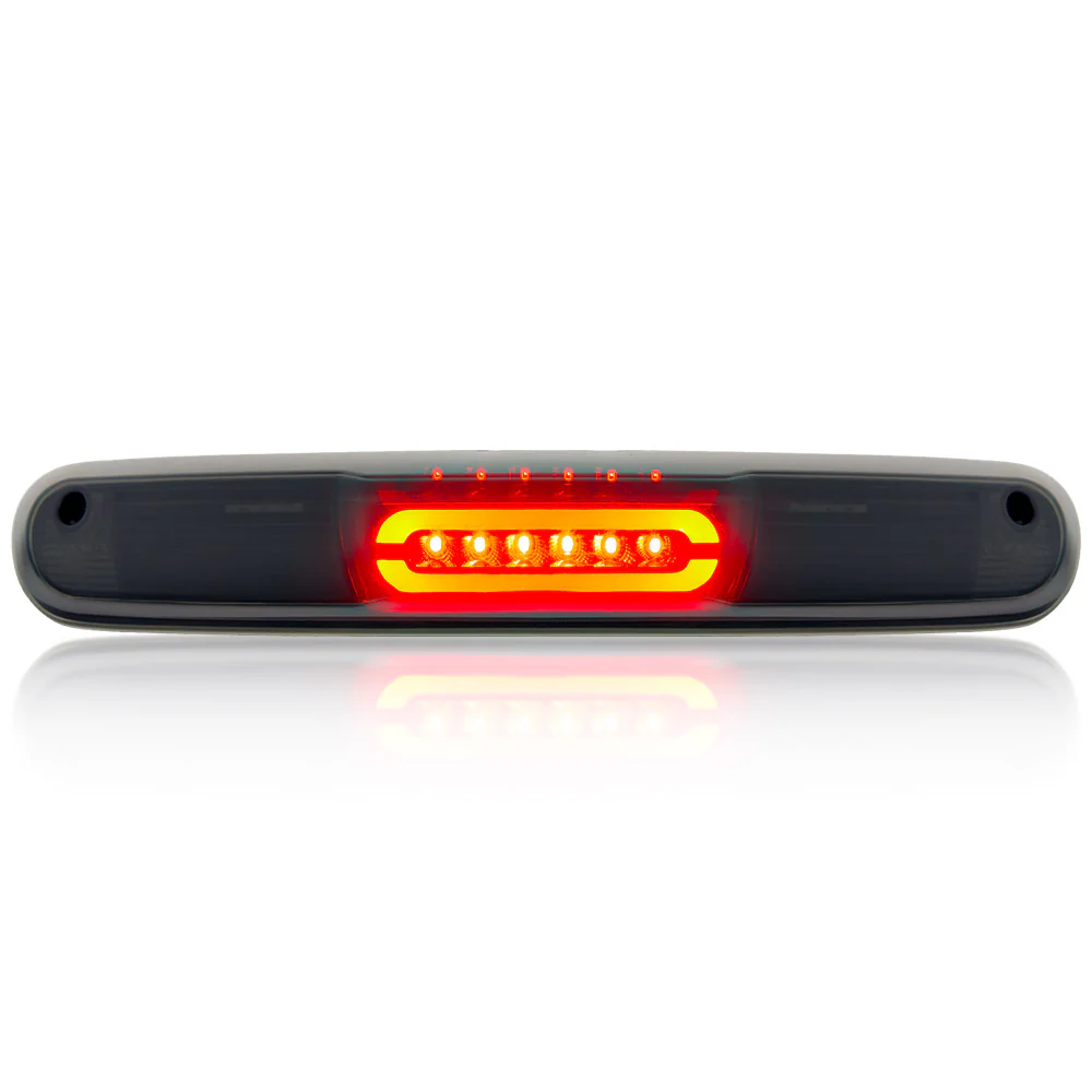 GMC Sierra & Chevy Silverado 07-13 3rd Brake Light Kit Ultra High Power Scanning Red LED with White XML Cargo Lights Smoked Lens - Image 4