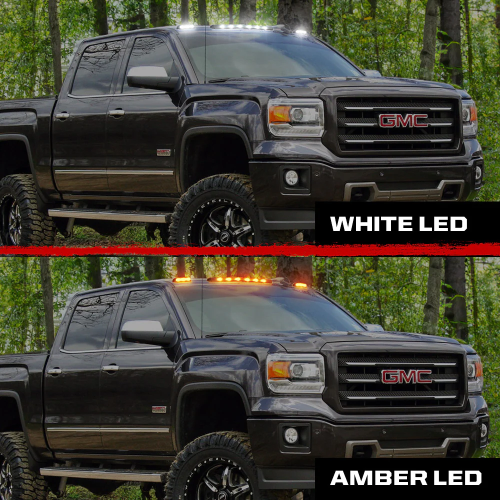 GMC & Chevy 07-14 3-Piece Cab Roof Light Kit Strobe LED White & Amber - Multiple Lens - Image 33