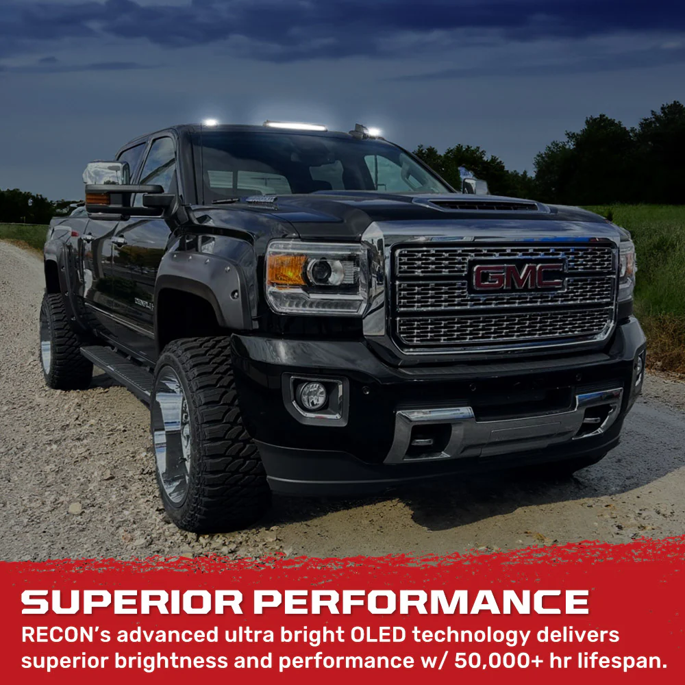 GMC & Chevy 15-19 Heavy-Duty 3 Piece Cab Roof Light Kit 2-Way Front & Rear Facing Ultra High-Power LEDs - Multiple Lens & Colors - Image 17