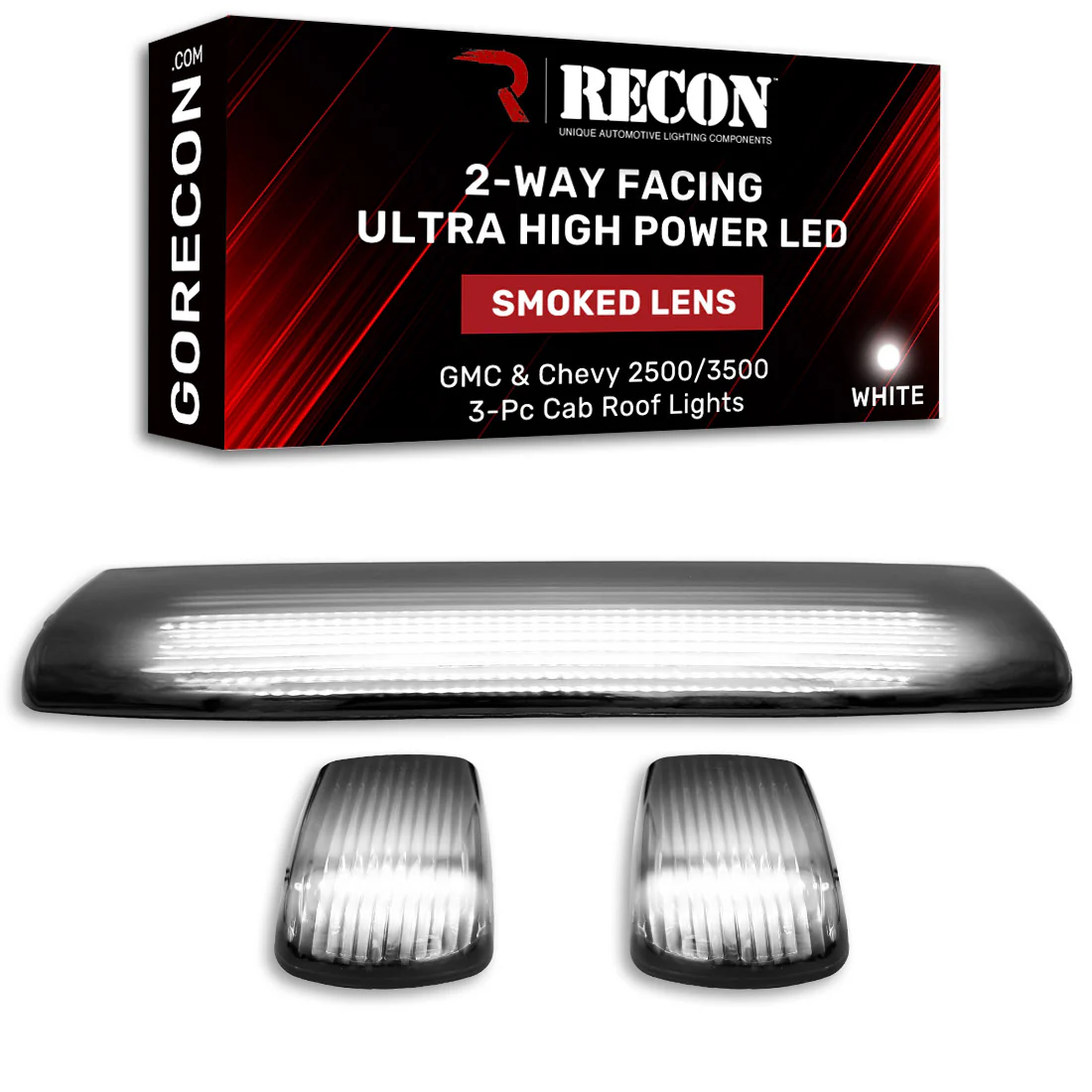 GMC & Chevy 15-19 Heavy-Duty 3 Piece Cab Roof Light Kit 2-Way Front & Rear Facing Ultra High-Power LEDs - Multiple Lens & Colors - Image 22