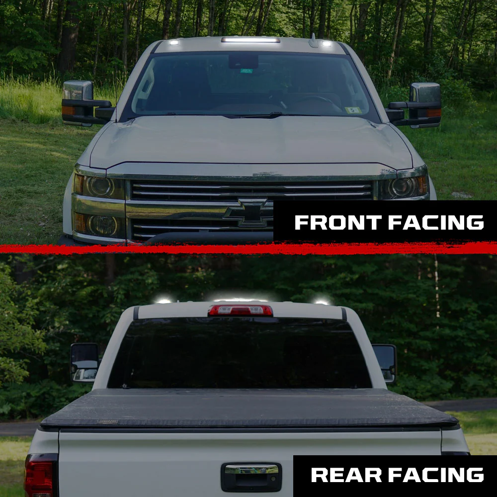 GMC & Chevy 15-19 Heavy-Duty 3 Piece Cab Roof Light Kit 2-Way Front & Rear Facing Ultra High-Power LEDs - Multiple Lens & Colors - Image 30