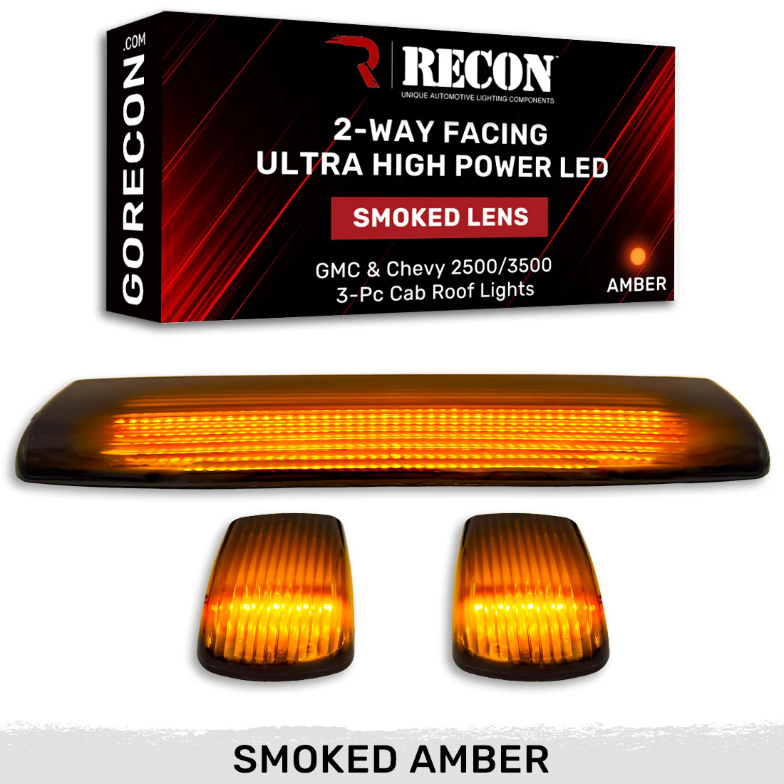 GMC & Chevy 15-19 Heavy-Duty 3 Piece Cab Roof Light Kit 2-Way Front & Rear Facing Ultra High-Power LEDs - Multiple Lens & Colors - Image 44
