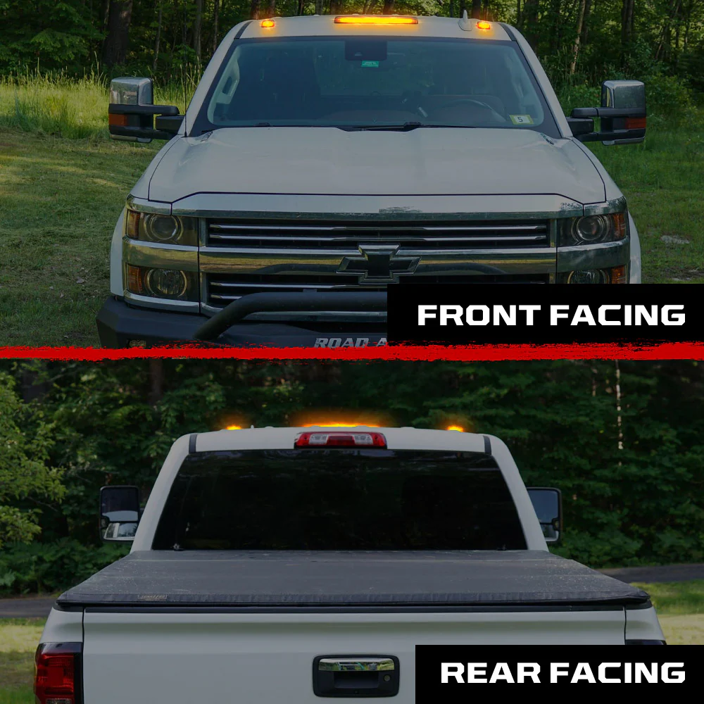 GMC & Chevy 15-19 Heavy-Duty 3 Piece Cab Roof Light Kit 2-Way Front & Rear Facing Ultra High-Power LEDs - Multiple Lens & Colors - Image 46