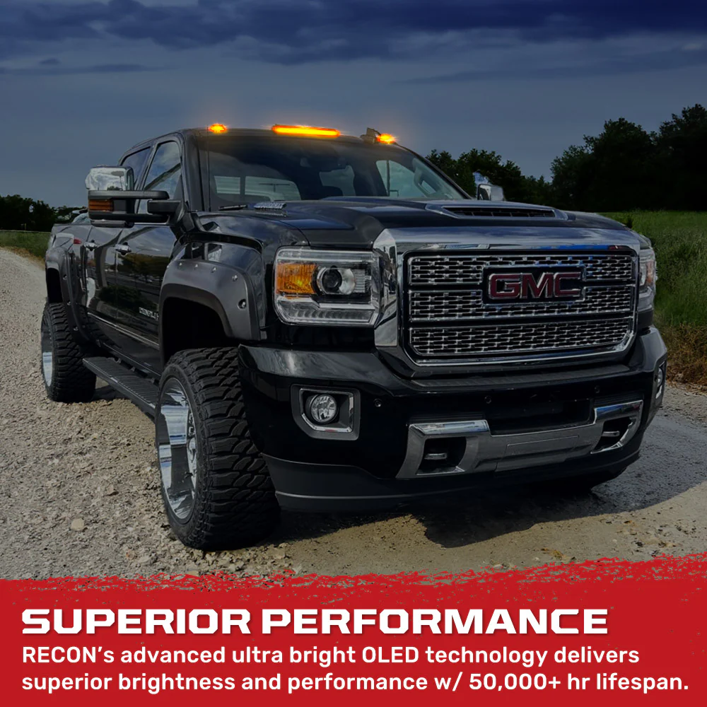 GMC & Chevy 15-19 Heavy-Duty 3 Piece Cab Roof Light Kit 2-Way Front & Rear Facing Ultra High-Power LEDs - Multiple Lens & Colors - Image 57