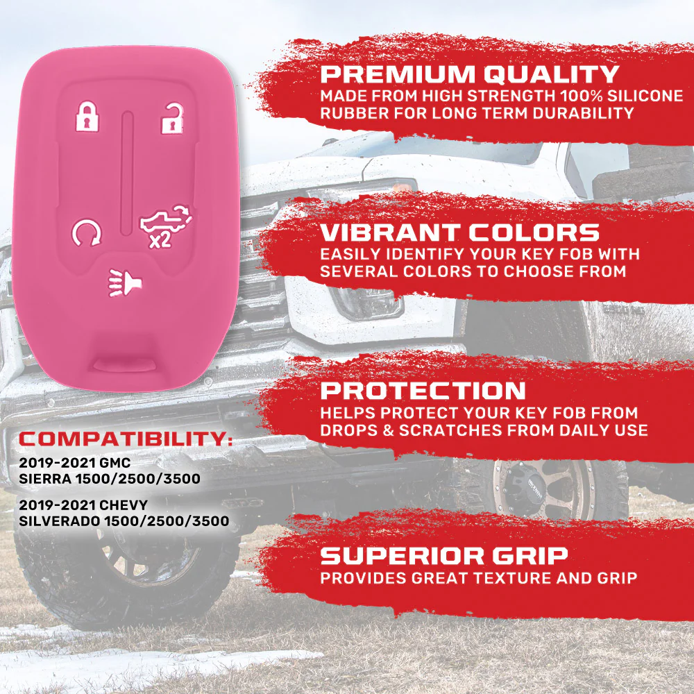 GMC & Chevy 19-21 Sierra & Silverado 1-Piece 100% Silicone Rubber Key Fob Cover - Multiple Colors - Image 34