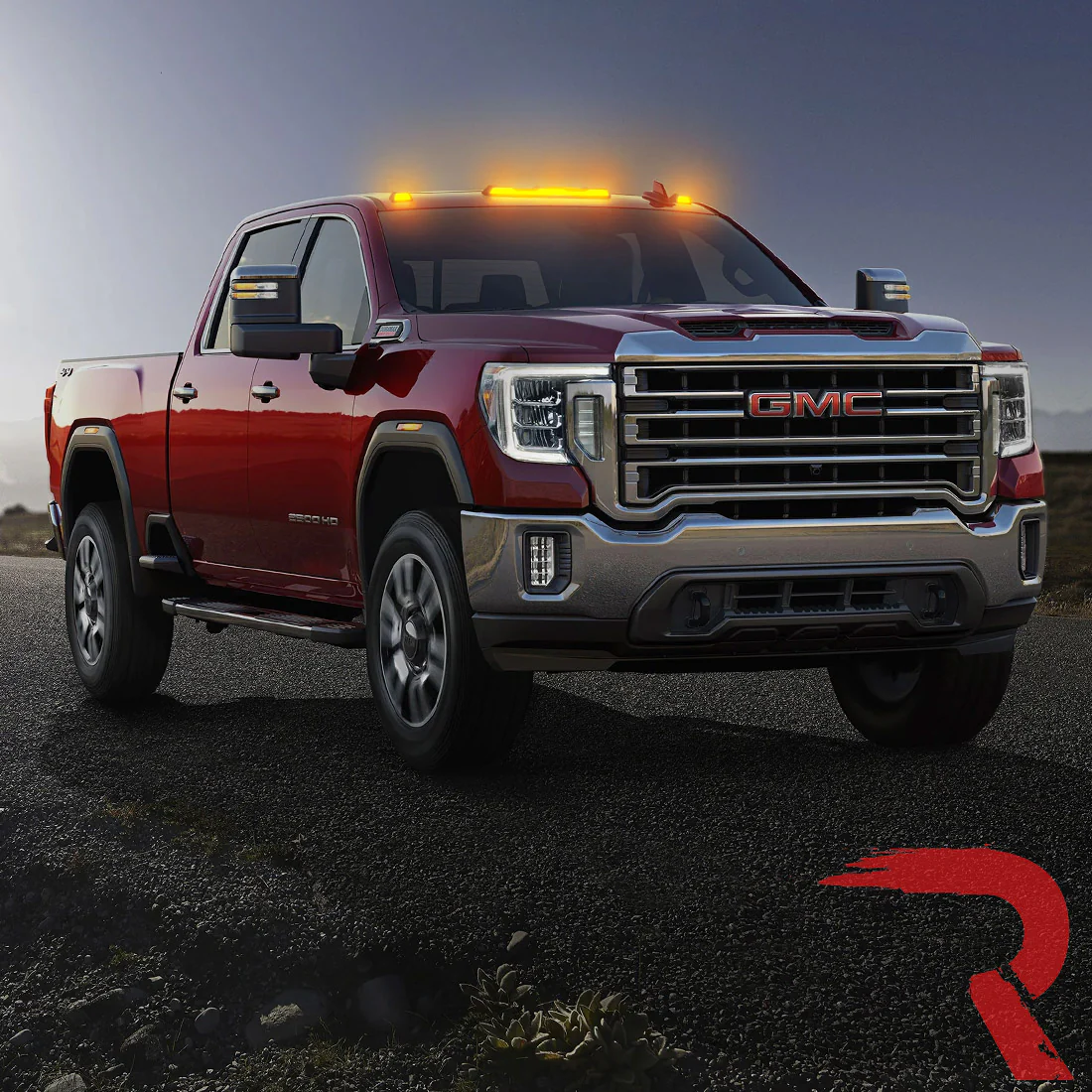GMC & Chevy 20-25 (4th GEN Body Style) Heavy-Duty (3-Piece Set) Smoked Cab Roof Light Lens with Amber LED’s - (Attn: This cab light kit replaces OEM factory installed cab roof lights) - Image 11