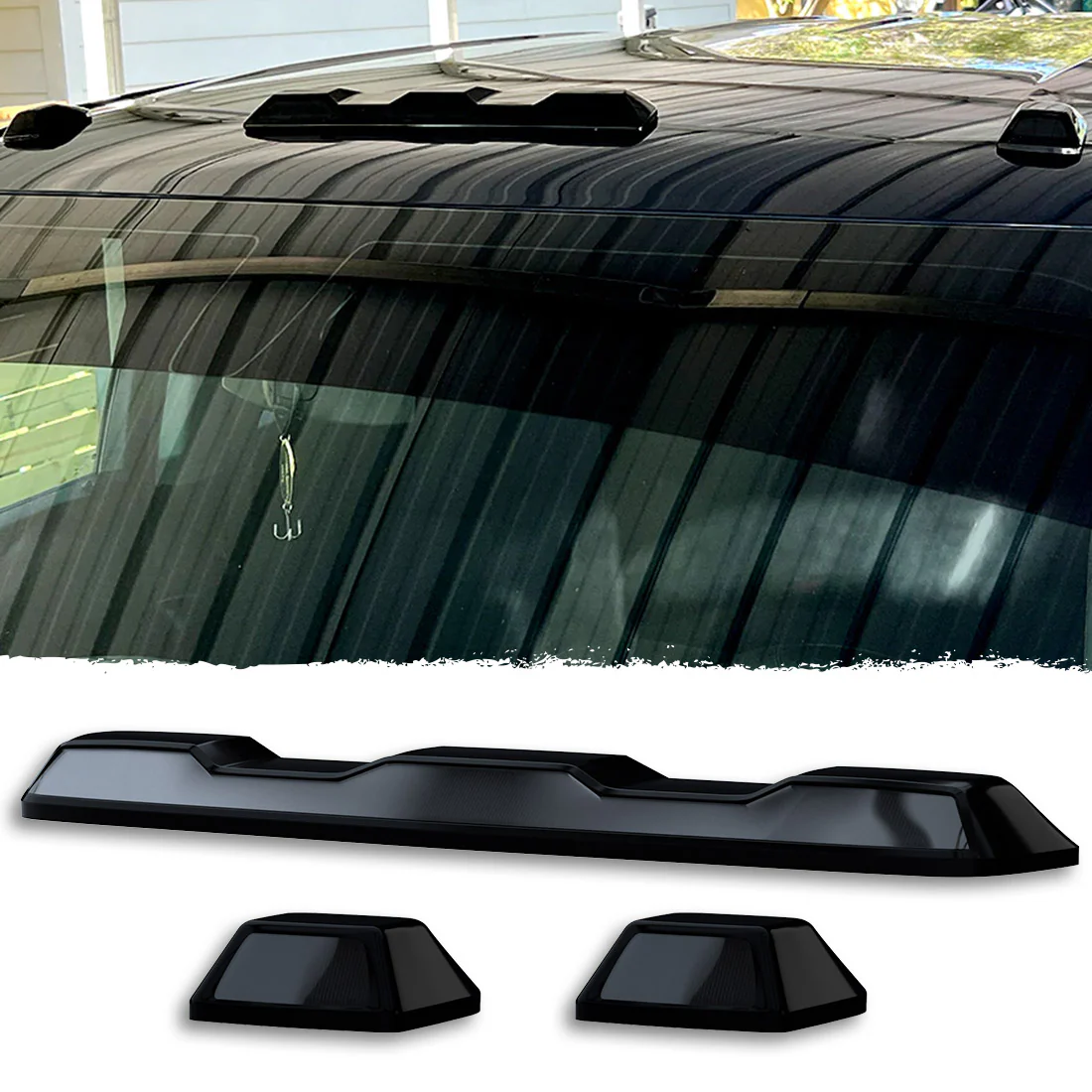 GMC & Chevy 20-25 (4th GEN Body Style) Heavy-Duty (3-Piece Set) Smoked Cab Roof Light Lens with Amber LED’s - (Attn: This cab light kit replaces OEM factory installed cab roof lights) - Image 8