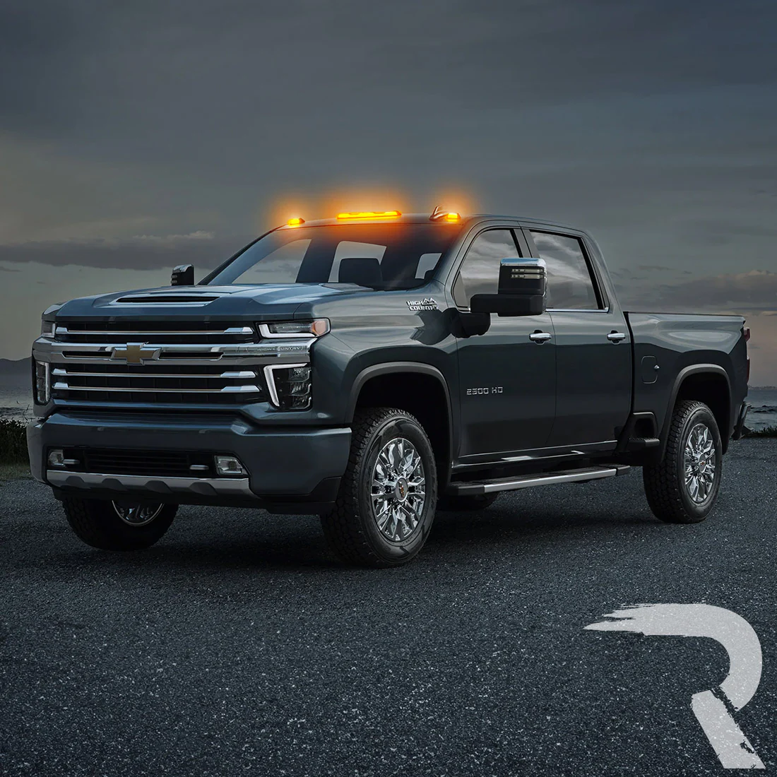 GMC & Chevy 20-25 (4th GEN Body Style) Heavy-Duty (3-Piece Set) Clear Cab Roof Light Lens with Amber LED’s - (Attn: Replaces OEM factory cab roof lights) - Image 10