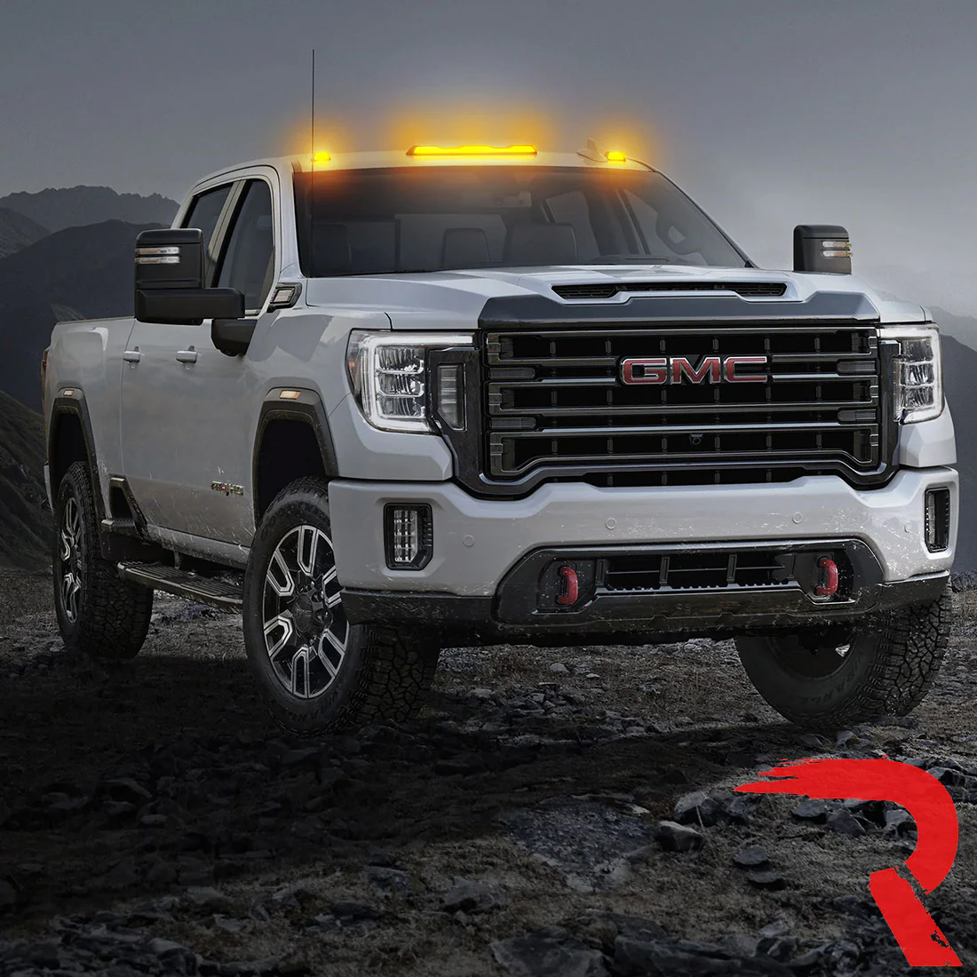 GMC & Chevy 20-25 (4th GEN Body Style) Heavy-Duty (3-Piece Set) Clear Cab Roof Light Lens with Amber LED’s - (Attn: Replaces OEM factory cab roof lights) - Image 6