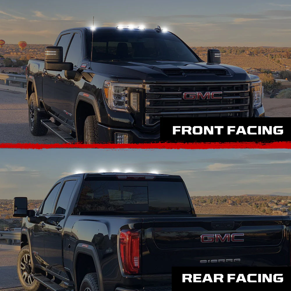 GMC & Chevy 20-25 (4th Gen) Heavy-Duty (3-Piece Set) Cab Roof Light Set 2-Way Front & Rear Facing Ultra High-Power White LEDs - (ATTN: This cab light kit replaces Factory/OEM installed cab roof lights) - Multiple Lens - Image 16