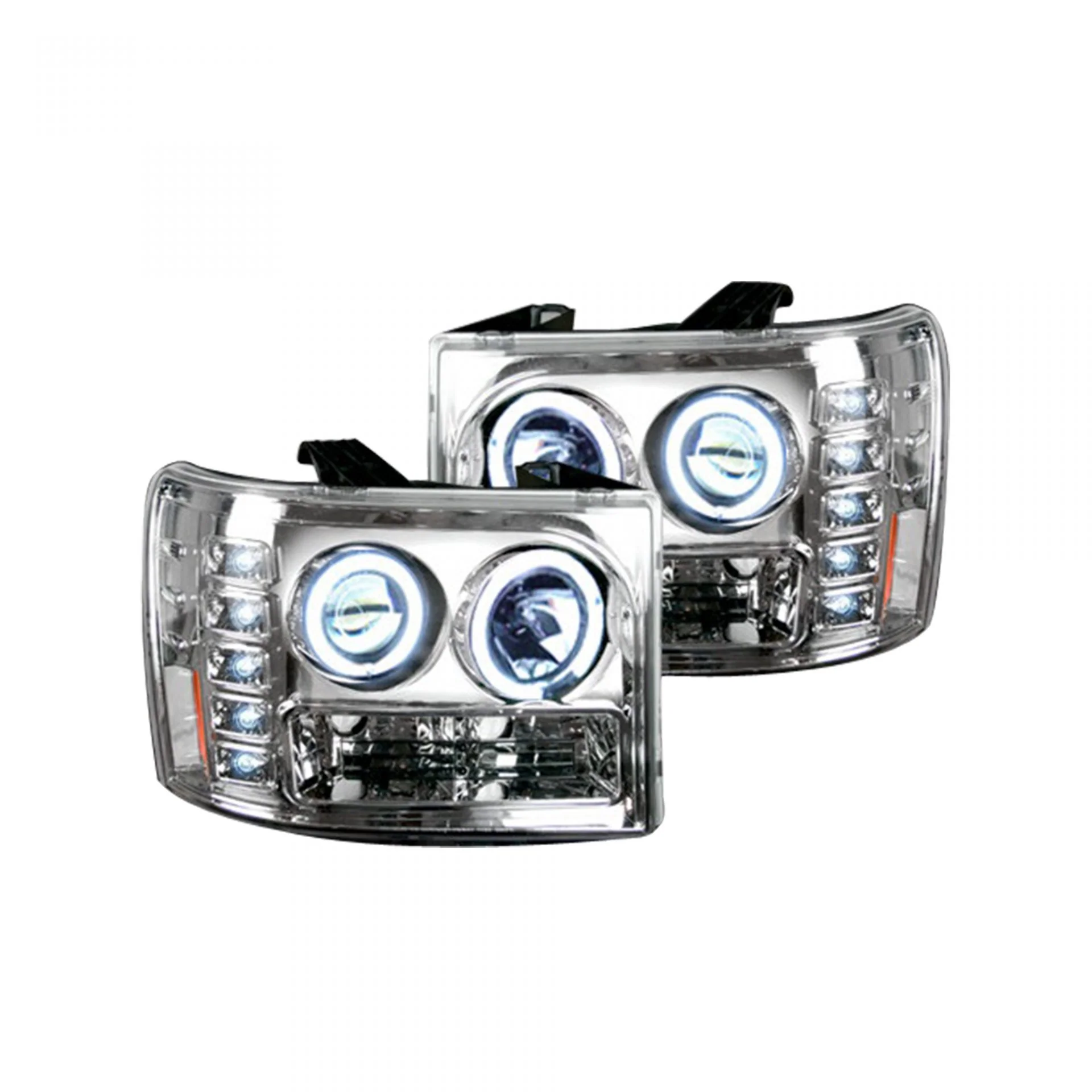 GMC Sierra 07-13 Projector Headlights in Clear/Chrome - Image 2
