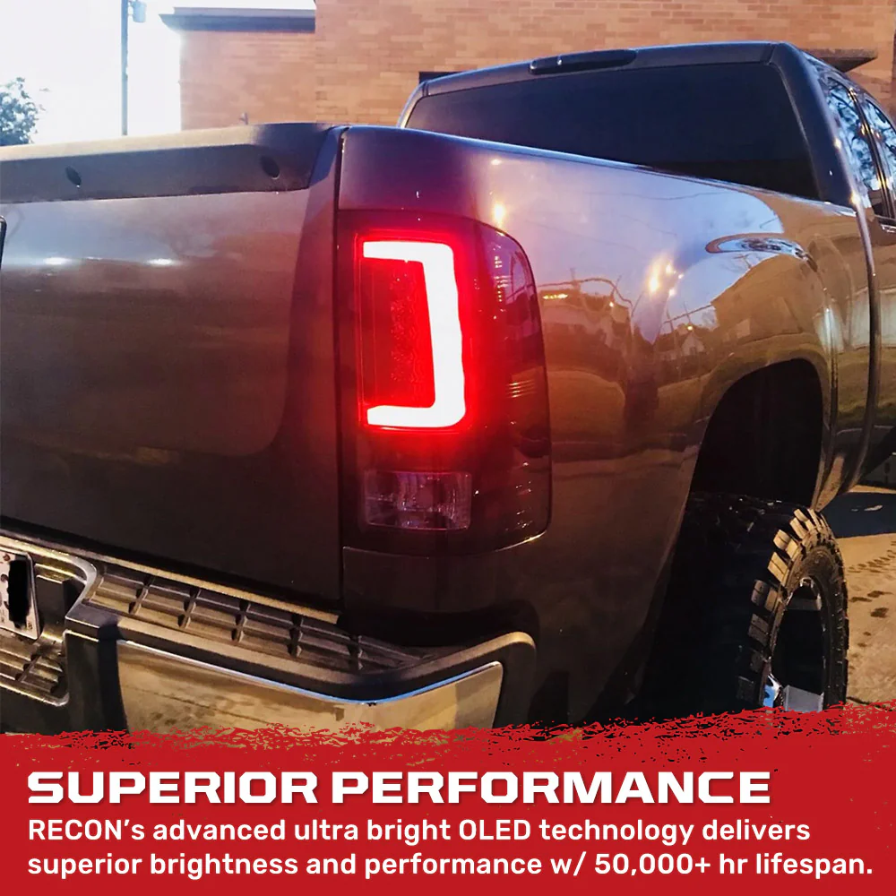 GMC Sierra 07-13 (Single Wheel Trucks) Tail Lights Ultra Bright OLED Running DRL Lights - Multiple Lens - Image 2