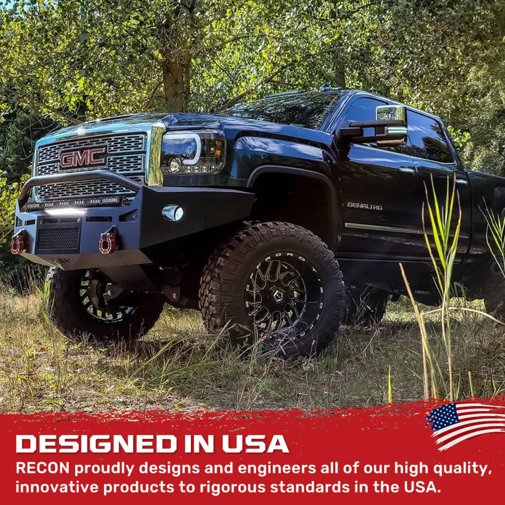 GMC Sierra 1500 14-18 Projector Headlights w OLED Amber DRLs & Scanning OLED Amber Turn Signals Smoked/Black - Image 9