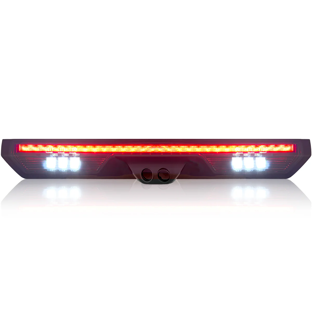 GMC Sierra 1500 19-25 & Chevy Silverado 1500 19-25 (4th GEN) - ULTRA HIGH POWER Red LED 3rd Brake Light w/ ULTRA HIGH POWER CREE XML White LED Cargo Lights (Replaces LED 3rd Brake Light with 2 Cargo Bed Cameras - Smoked Lens - Image 2
