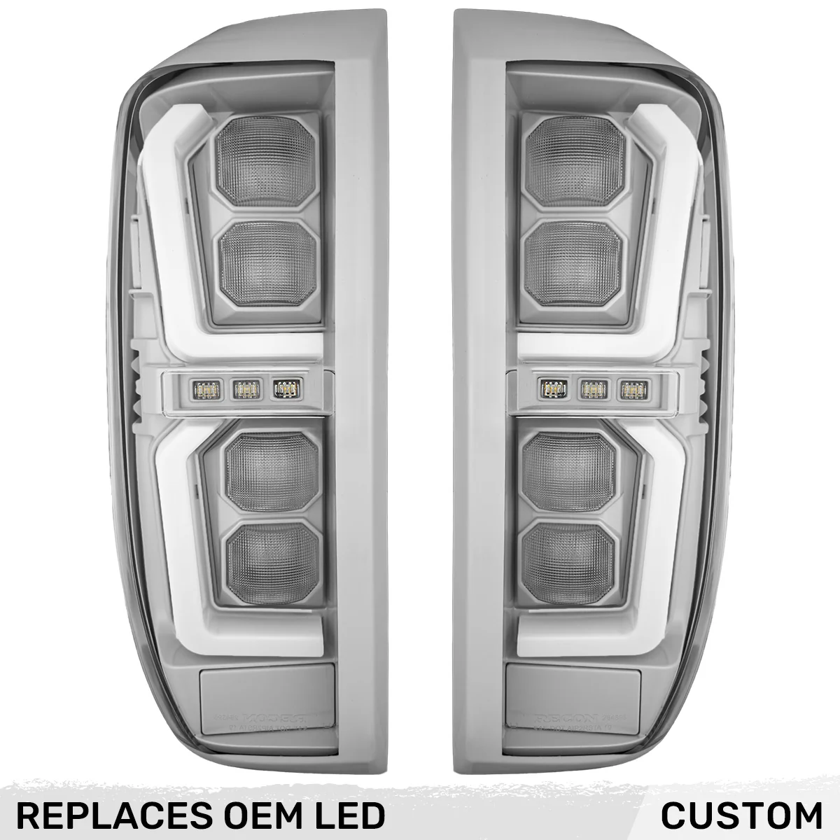 GMC Sierra 1500 19-25 Ultra Bright OLED Tail Lights Custom Painted Switchblade Silver 636R (Replaces Factory/OEM LED Tail Lights Only) - Custom
