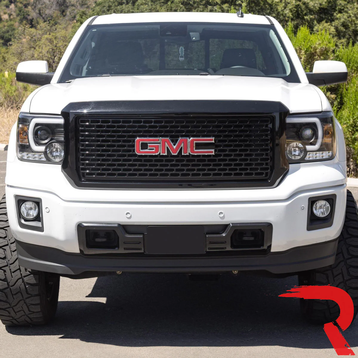 GMC Sierra 2500/3500 14-19 Single-Wheel HD Projector Headlights w OLED Amber DRLs & Scanning OLED Amber Turn Signals in Smoked/Black - Image 11