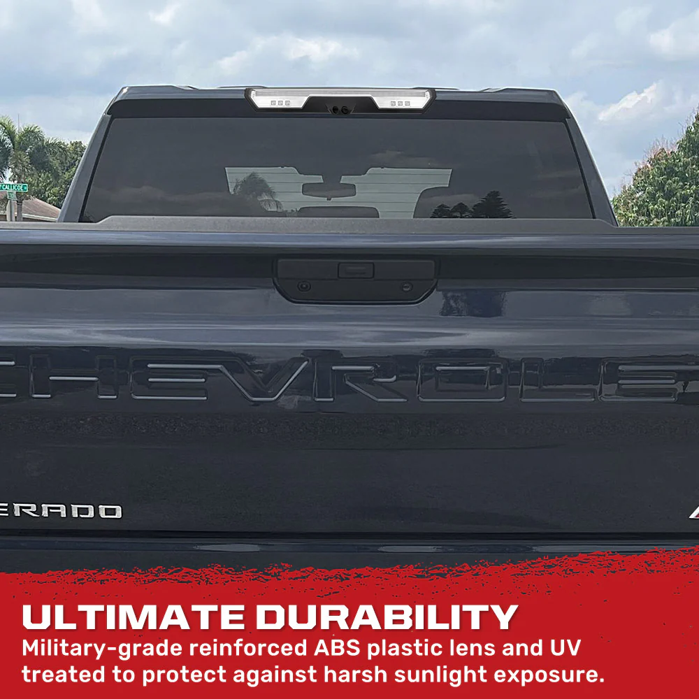 GMC Sierra 1500 19-25 & Chevy Silverado 1500 19-25 (4th GEN) - ULTRA HIGH POWER Red LED 3rd Brake Light w/ ULTRA HIGH POWER CREE XML White LED Cargo Lights (Replaces LED 3rd Brake Light with 2 Cargo Bed Cameras - Clear Lens - Image 6