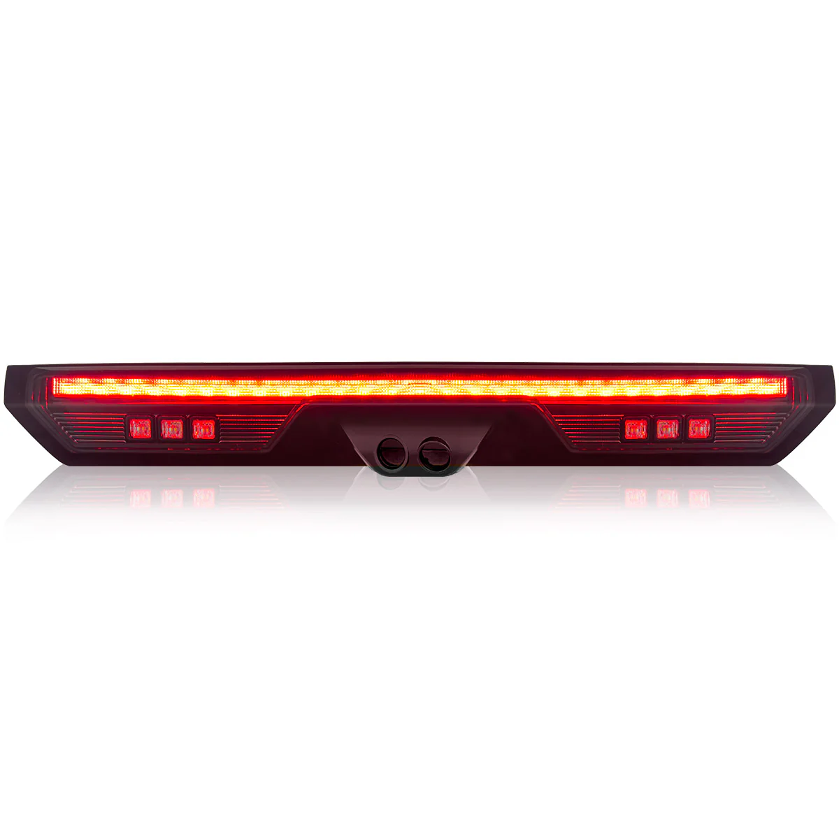 GMC Sierra & Chevy Silverado 20-25 2500 & 3500 (Fits Both Single Wheel & Dually 4th GEN) - ULTRA HIGH POWER Red LED 3rd Brake Light w/ CREE XML White LED Cargo Lights (Replaces LED 3rd Brake Light with 2 Cargo Bed Cameras - Smoked Lens - Image 3