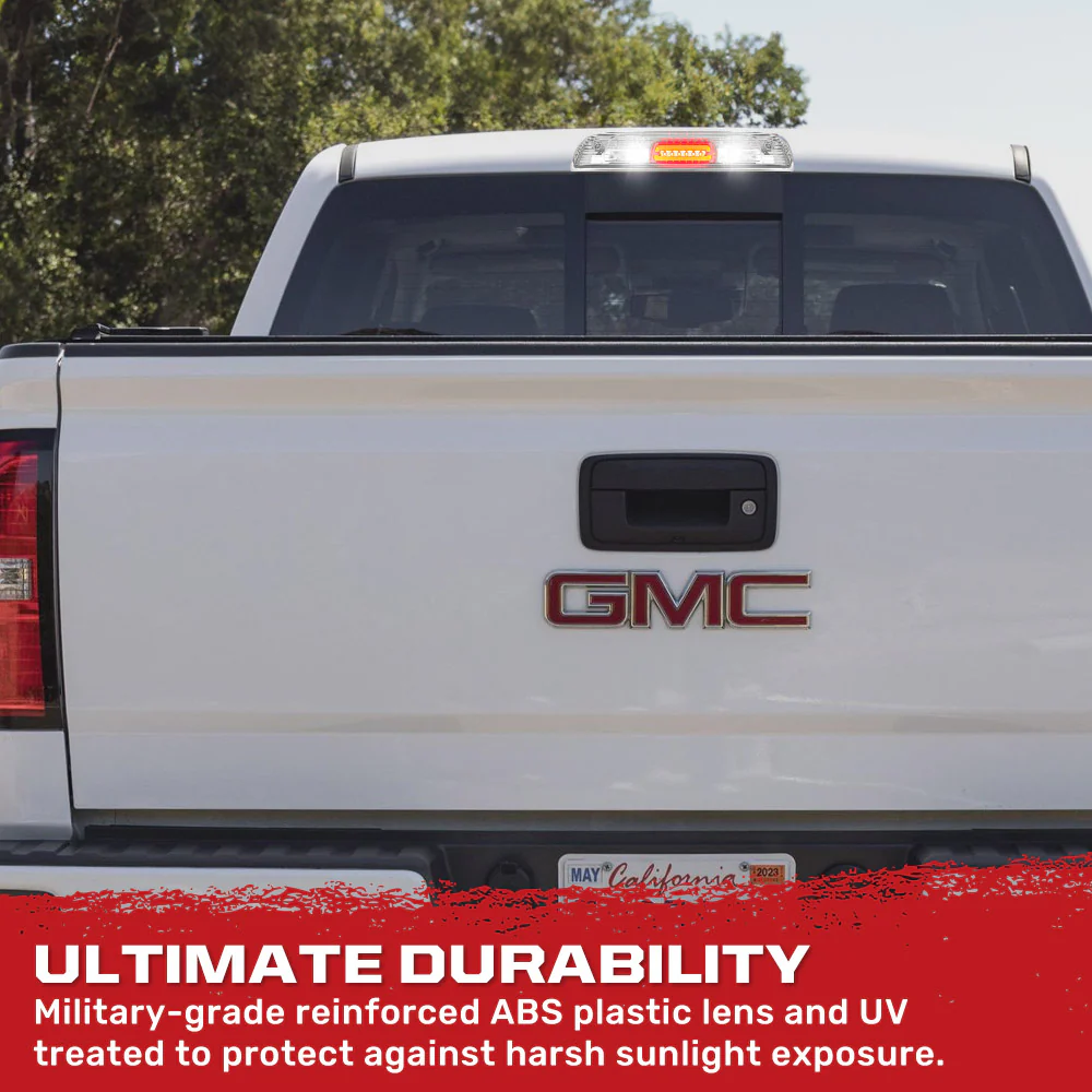 GMC & Chevy 14-18 Sierra & Silverado 1500 (3rd Gen) - Ultra High Power Red LED 3rd Brake Light Kit w/ Ultra High Power CREE XML White LED Cargo Lights - Clear Lens - Image 6