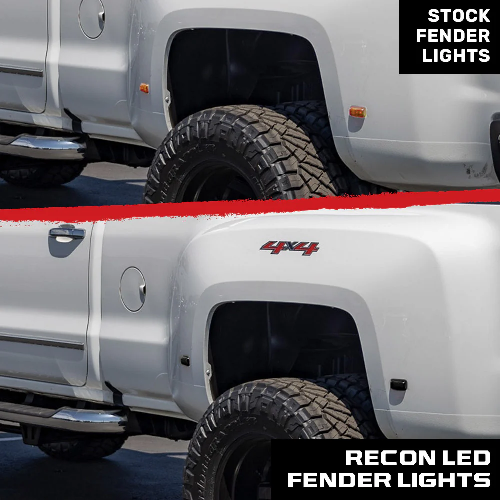 GMC Sierra & Chevy Silverado 15-25 (3rd & 4th Gen) Dually Fender Lights (4-Piece Set) - Multiple Lens & Colors - Image 13