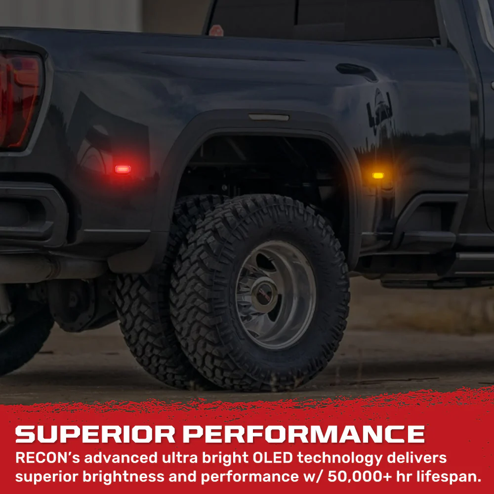 GMC Sierra & Chevy Silverado 15-25 (3rd & 4th Gen) Dually Fender Lights (4-Piece Set) - Multiple Lens & Colors - Image 17