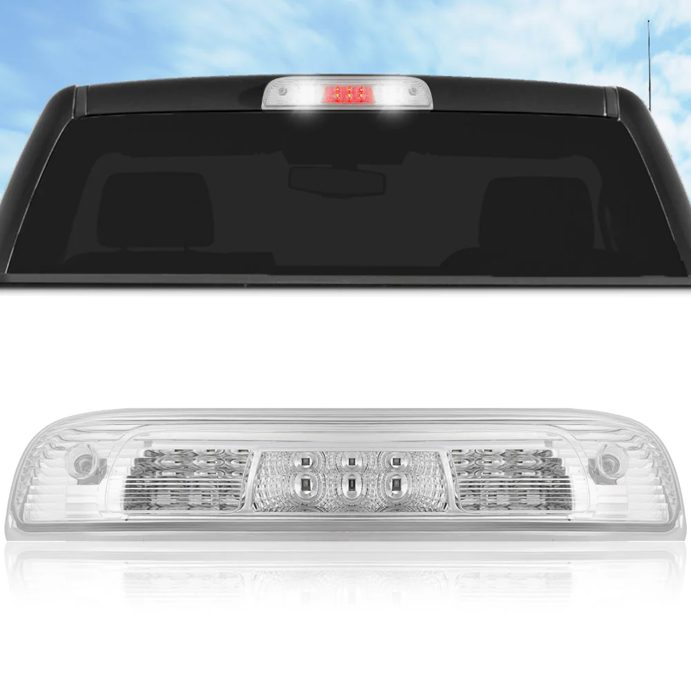 GMC Sierra & Chevy Silverado (3rd GEN) 1500 14-18 Red LED 3rd Brake Light Kit with White LED Cargo Lights - Clear Lens - Image 2