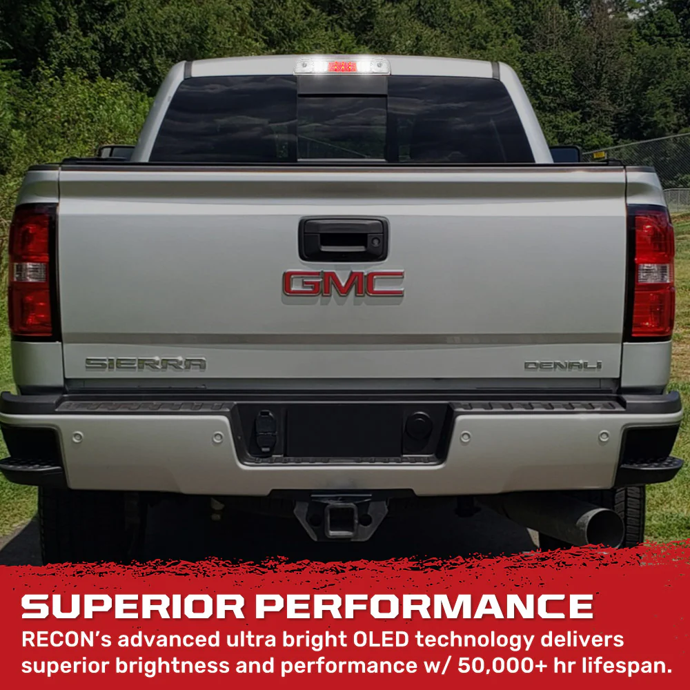 GMC Sierra & Chevy Silverado (3rd GEN) 1500 14-18 Red LED 3rd Brake Light Kit with White LED Cargo Lights - Clear Lens - Image 5