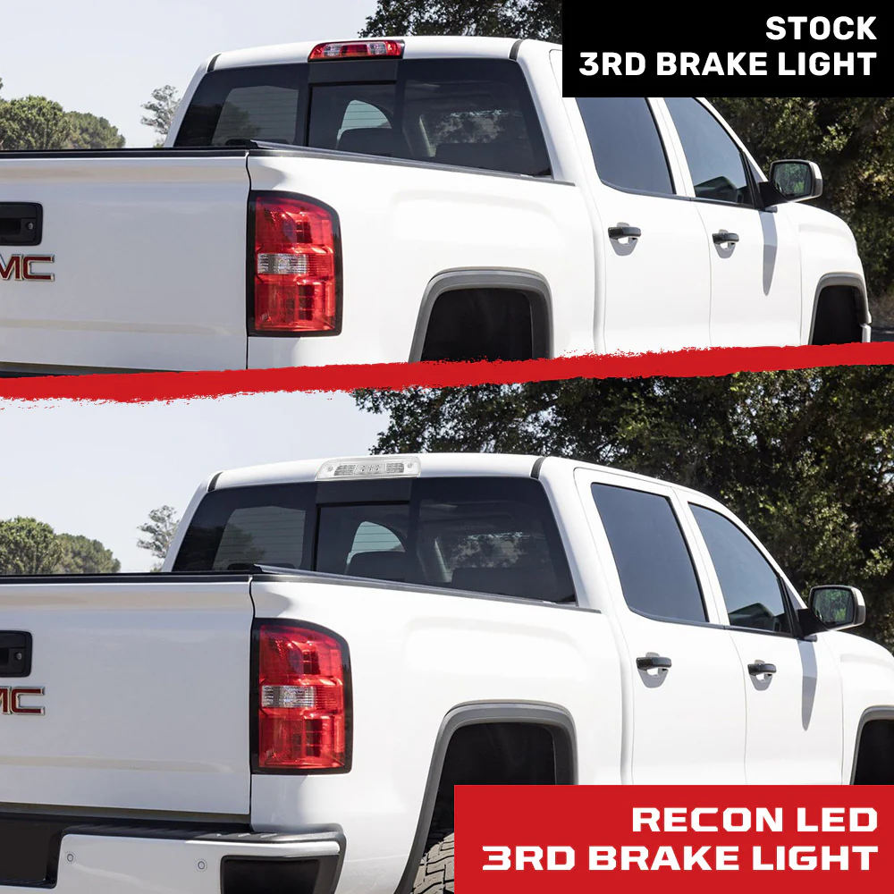 GMC Sierra & Chevy Silverado (3rd GEN) 1500 14-18 Red LED 3rd Brake Light Kit with White LED Cargo Lights - Clear Lens - Image 9