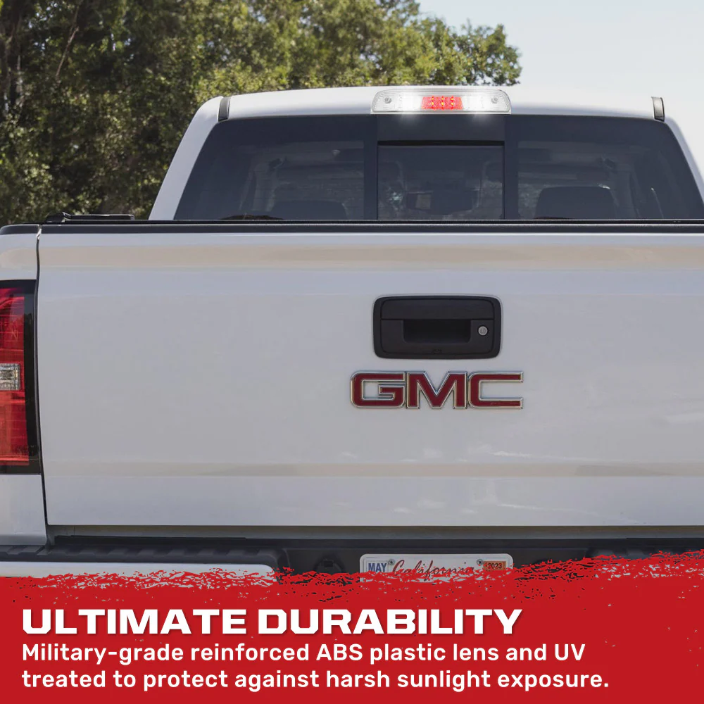 GMC Sierra & Chevy Silverado 3rd GEN 14-19 2500/3500 Red LED 3rd Brake Light Kit with White LED Cargo Lights - Clear Lens - Image 7