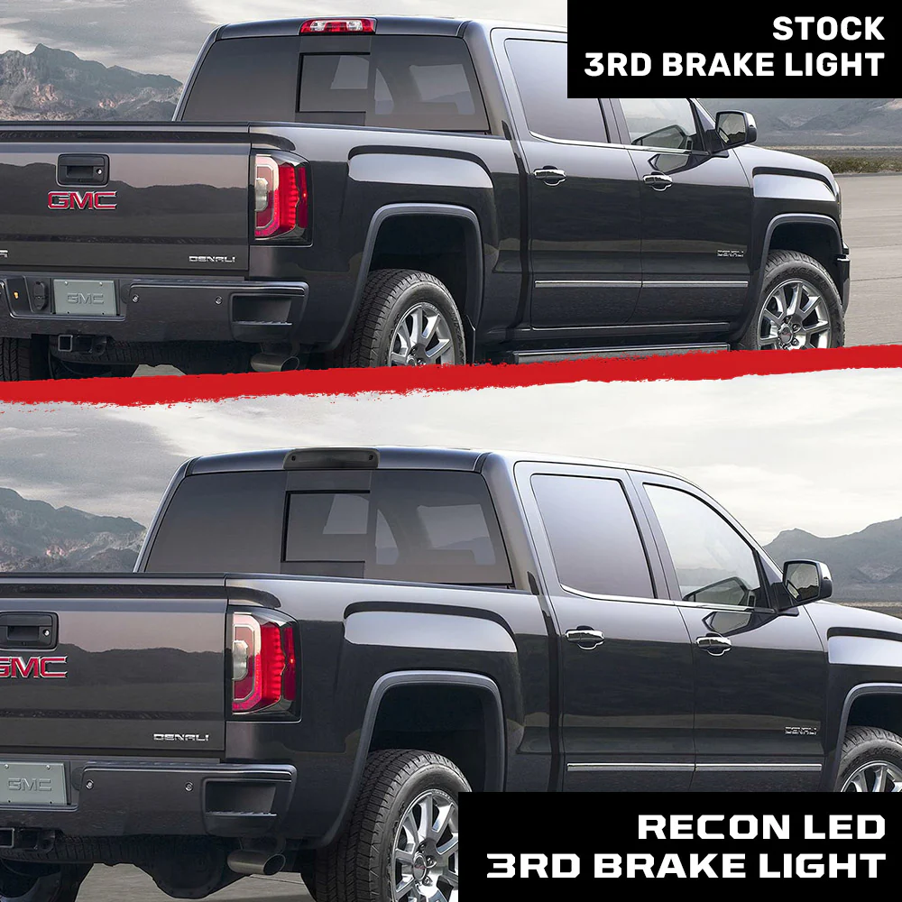 GMC Sierra & Chevy Silverado 3rd GEN 14-19 2500/3500 Ultra High Power SCANNING Red LED 3rd Brake Light w/ High Power CREE XML White LED Cargo Lights - Smoked Lens - Image 9
