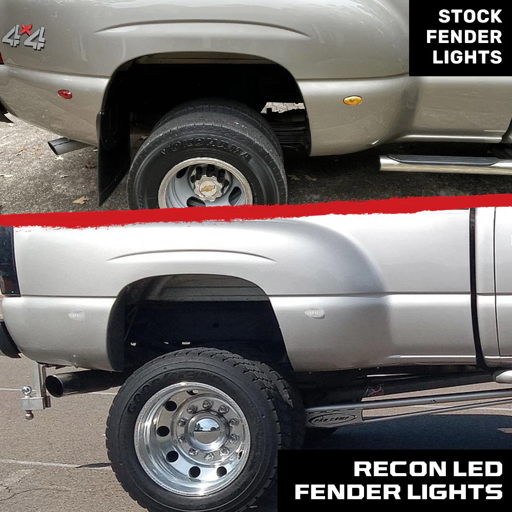 GMC Sierra & Chevy Silverado 99-14 Fender LED Lights (4-Piece Set) - Multiple Lens & Colors - Image 13