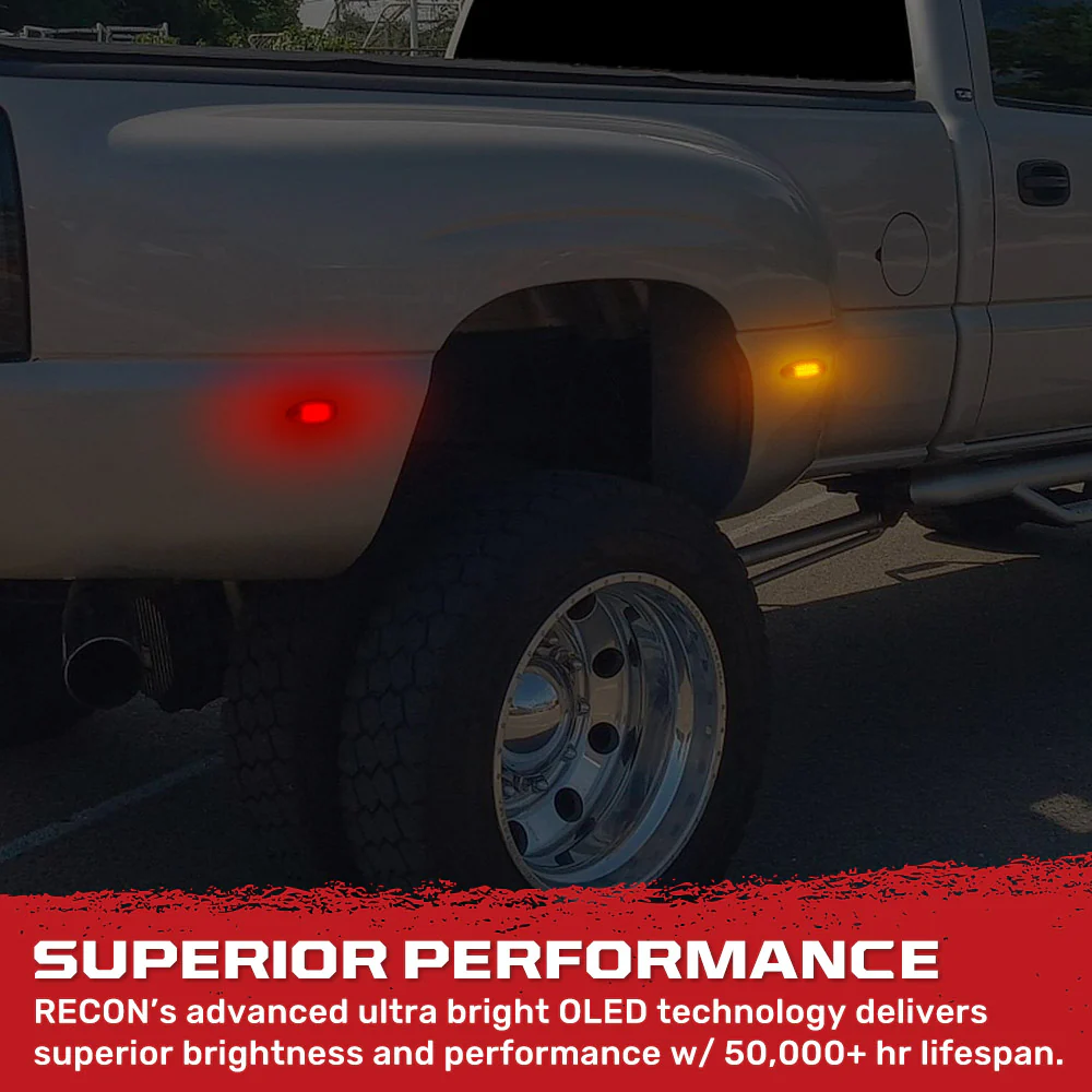 GMC Sierra & Chevy Silverado 99-14 Fender LED Lights (4-Piece Set) - Multiple Lens & Colors - Image 8