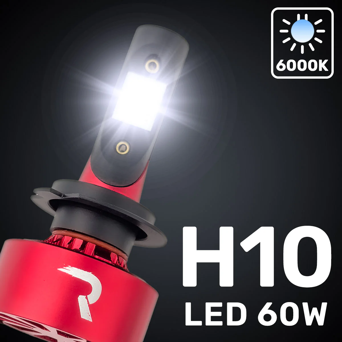 H10 9140 9145 12V Ultra High-Power 60-Watt LED Headlight Bulbs Single Beam 6000K Color - Image 2
